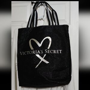 Victoria's Secret women's tote black and silver handbag large